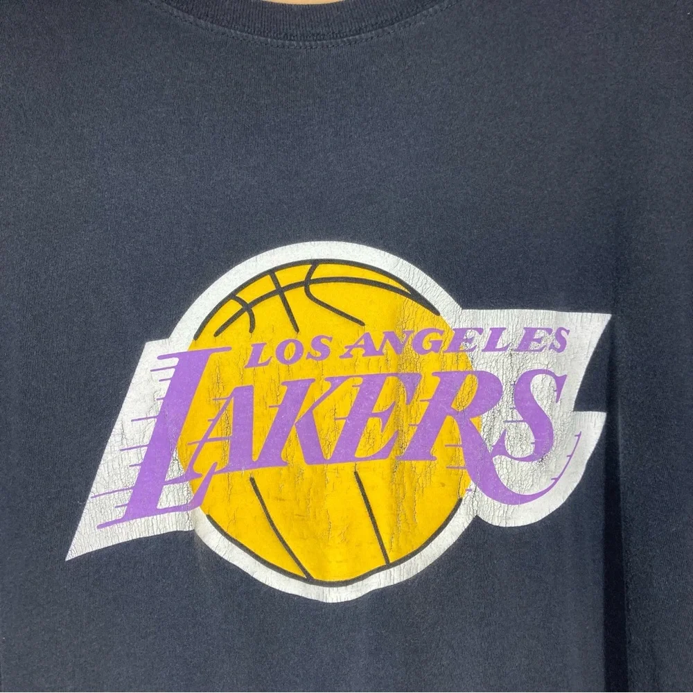 Los Angeles Lakers Mitchell & Ness Tee Shirt XXL Black Yellow Cotton - Picture 2 of 16